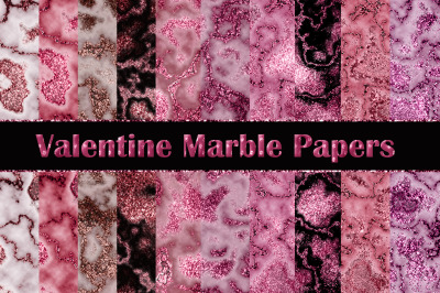 Valentine Pink Marble Background Papers