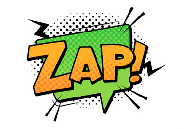 Zap word speech cloud for comics magazine