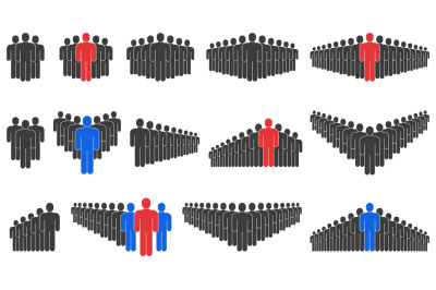 Business people team&2C; crowd silhouettes groups. People in queue&2C; busin