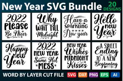 New Year SVG Bundle 4,Happy New Year Bundle svg, Happy New Year 2022 s