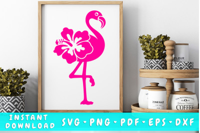 Flamingo hibiscus SVG