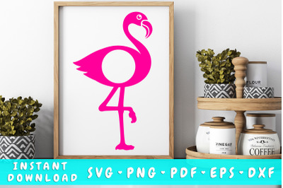 Flamingo monogram circle SVG