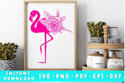 Flamingo rose SVG