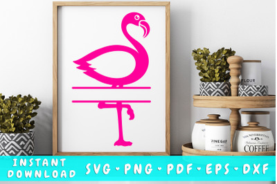 Flamingo split monogram SVG