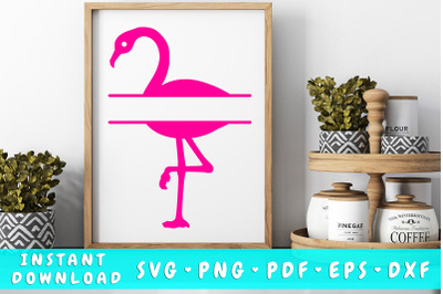 Flamingo split monogram SVG