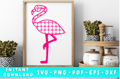 Flamingo with decorative pattern SVG