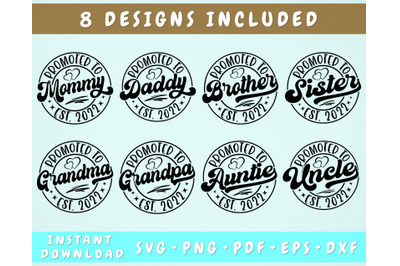 Baby Shower SVG Bundle, Promoted To Mommy SVG, Promoted To Daddy SVG