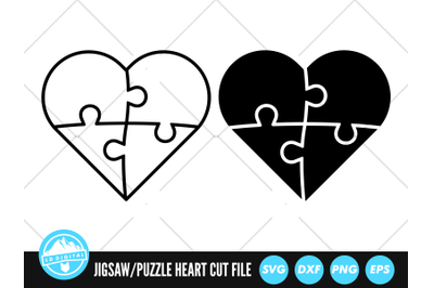 Jigsaw Puzzle Heart SVG | Jigsaw Piece Cut File | Puzzle Pieces