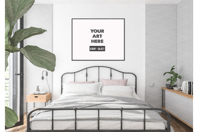 Interior scene artwork background frame mockup