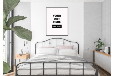 Interior scene artwork background frame mockup