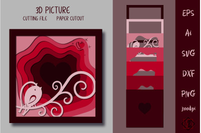 3D picture Cutting file Paper crafts and postcards