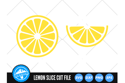 Lemon Slice SVG | Kawaii Fruit Cut File | Lemon Fruit SVG