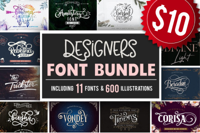 Designers font Bundle 11 Fonts