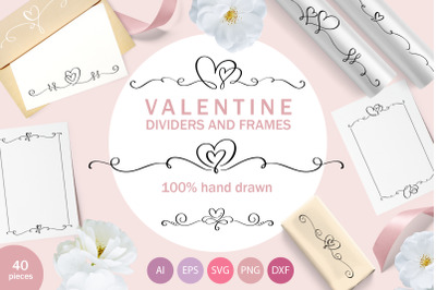 Valentine dividers and frames SVG