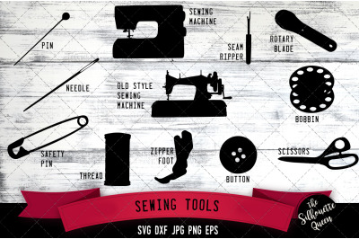 Sewing Tools svg - Bobbin,button,Needle,Pins,Rotary Blade,safety Pin
