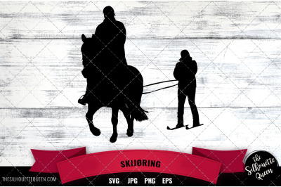 Skijring, ski horse svg, skiing with horse, Norweigian svg