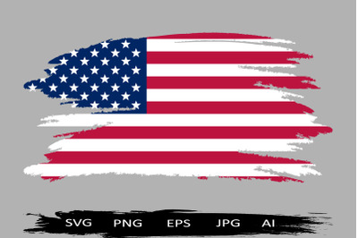 Distressed American Flag &amp; USA flag clipart