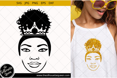 Afro Woman Queen svg, Afro lady svg, Black girl svg