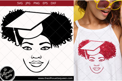 Educated Afro Woman svg with sunglasses and side puffs Svg