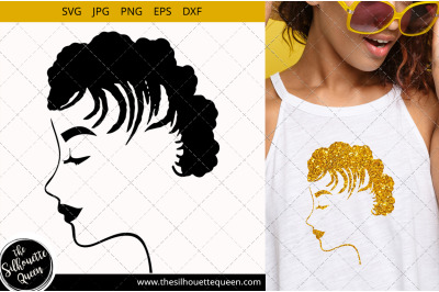 Afro Woman svg with Short Cornrows and Dreadlocks