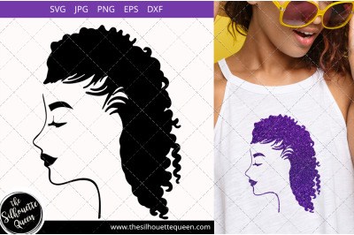 Afro Woman svg with Short Cornrows and Dreadlocks