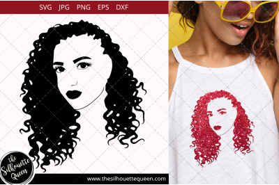 Afro Woman svg with Cornrow with Curly Weave