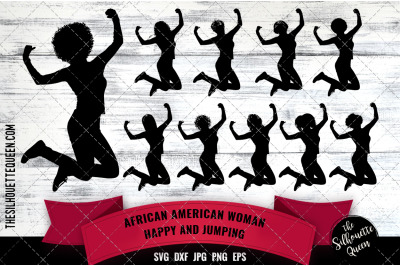 African American Woman Jumping