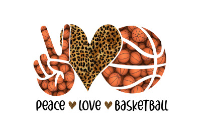 peace love basketball Sublimation design