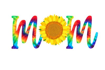 Sunflower Mom tie dye Sublimation design