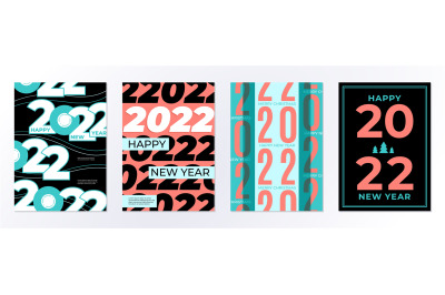 Posters 2022 design. Happy new 22 year, calendar cover template. Brand