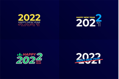 New year 2022 logo. Happy number signs, calendar creative background.