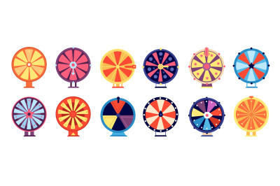 Fortune wheel. Spin roulette icon, odds success in gambling. Wealth wi