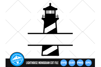 Lighthouse Split Name Frame SVG | Lighthouse Cut File