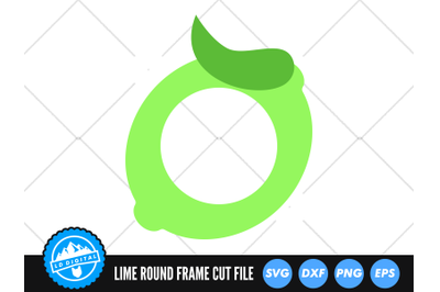 Lime Round Frame SVG | Kawaii Fruit Cut File | Lime Fruit SVG