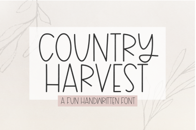 Country Harvest - Thin Farmhouse Font