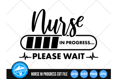 Nurse In Progress Please Wait SVG | Loading Progress Bar Cut File