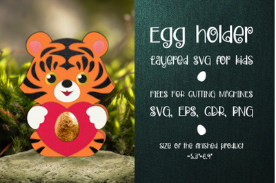 Tiger Easter Chocolate Egg Holder Template SVG