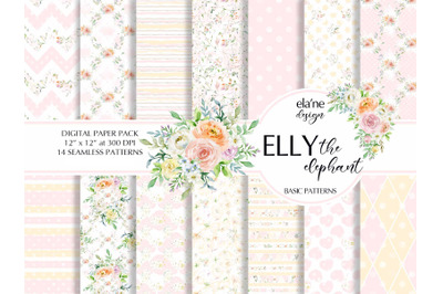 Elly the Elephant Digital Paper Pack