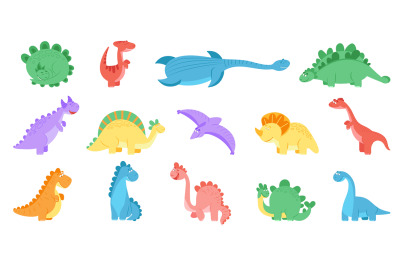 Funny dinosaurs. Colourful dinosaur print, dino cute for kids. Isolate