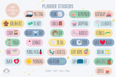 Planner Stickers | DIY Digital &amp;amp; Printable Tabs Organizer | Icons