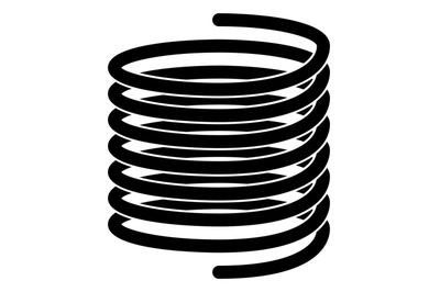 Spiral steel spring icon. Cylindrical cable roll