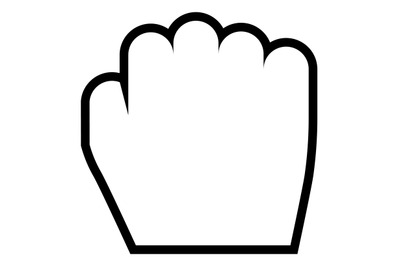 Fist hand cursor. Grab symbol in line style