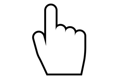 Hand with straight finger icon. Click cursor