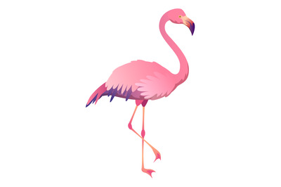 Flamingo icon. Pink tropical bird. Summer symbol