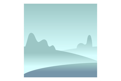 Misty landscape in modern gradient style. Horizon in smoky haze