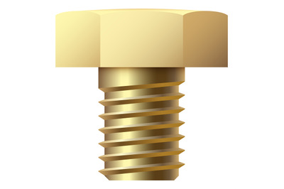 Hex bolt. Golden ridge thread side view