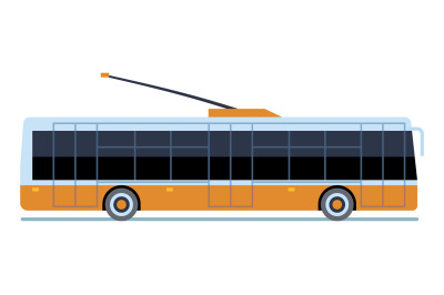 Trolleybus icon. Trolley coach side view. City transport