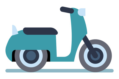 Scooter icon. City motor vehicle side view