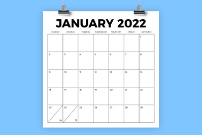 2022 Square Bold 12x12 Calendar
