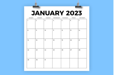 2023 Square Bold 12x12 Calendar